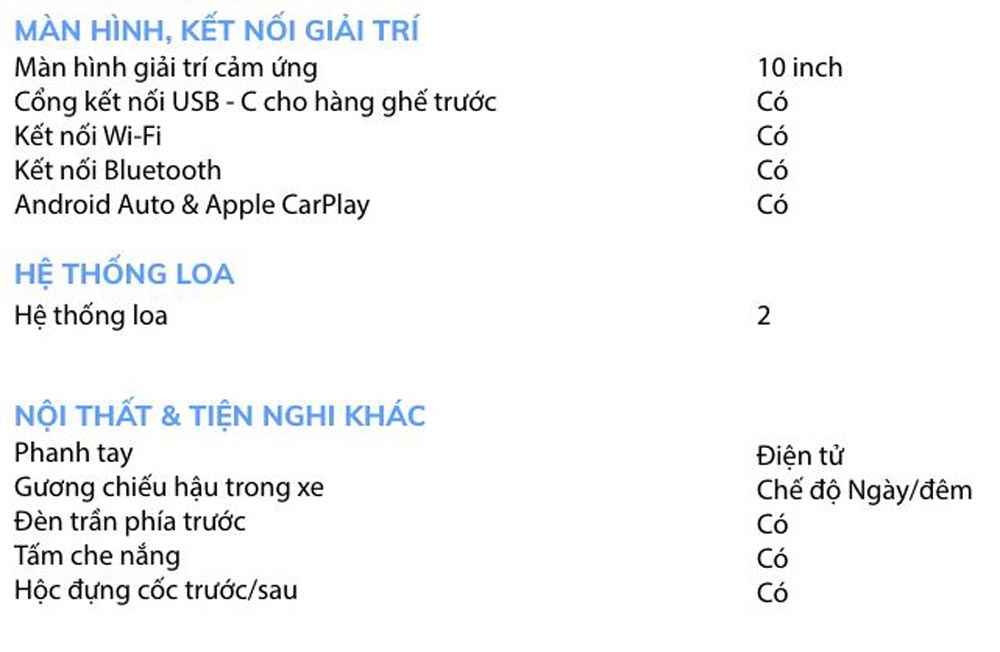 Thông số kỹ thuật VinFast VF3 mới nhất 2026